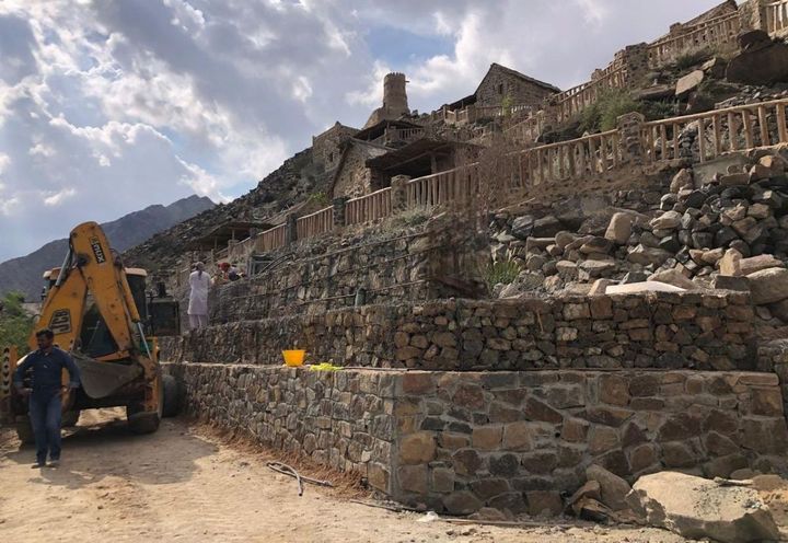 Terramesh wall in progress