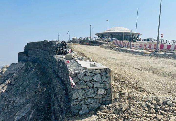 Terramesh wall in progress