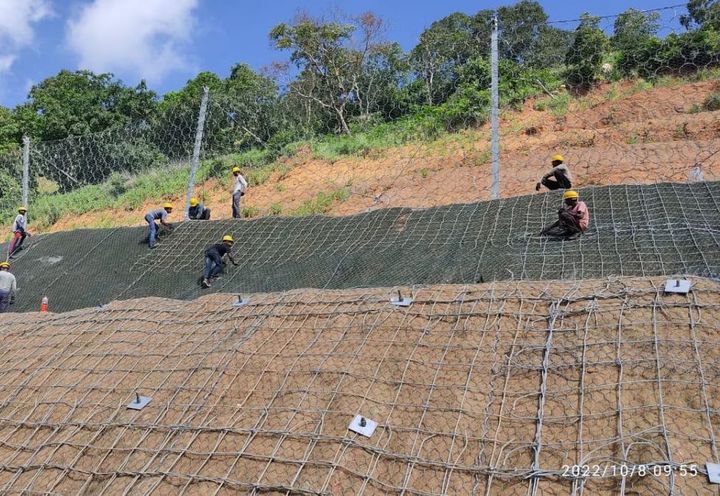 Figure-5 Mesh installation over nailed slope face