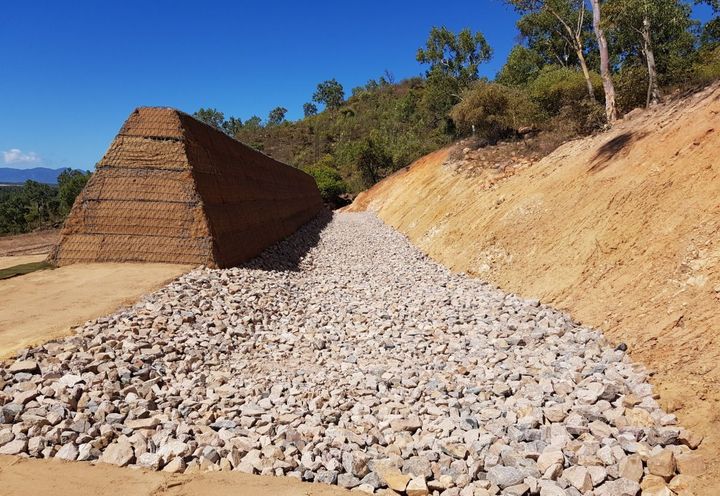 GTM embankment: complete installation (upslope view)