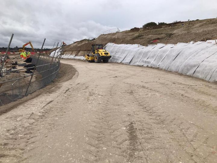 Cement improved chalk as structural backfill