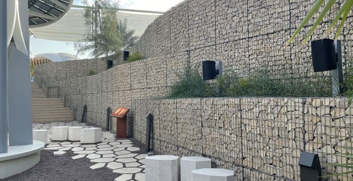Completed weldmesh gabion wall in Dubai expo project