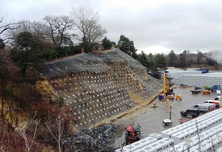 A long distance view of the project