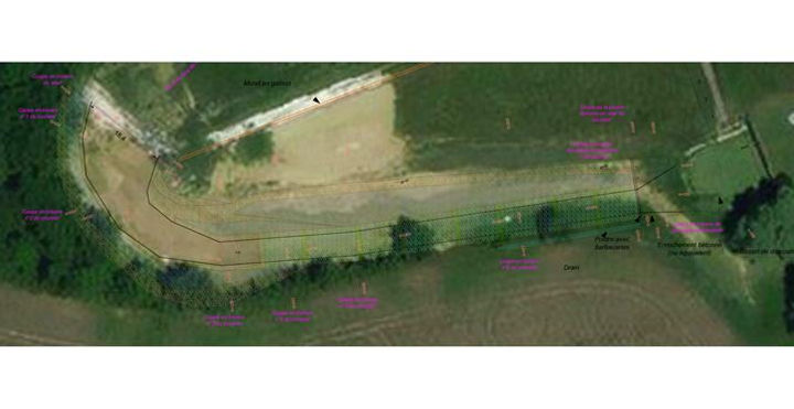 Vue générale de l'ouvrage prévisionnel de Pessoulens