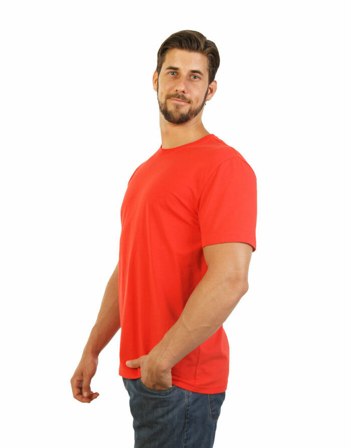 cotton stretch mens t shirt red left