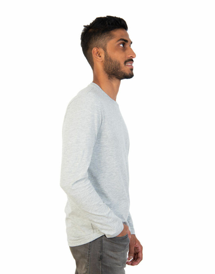 long sleeve unisex t shirt grey right