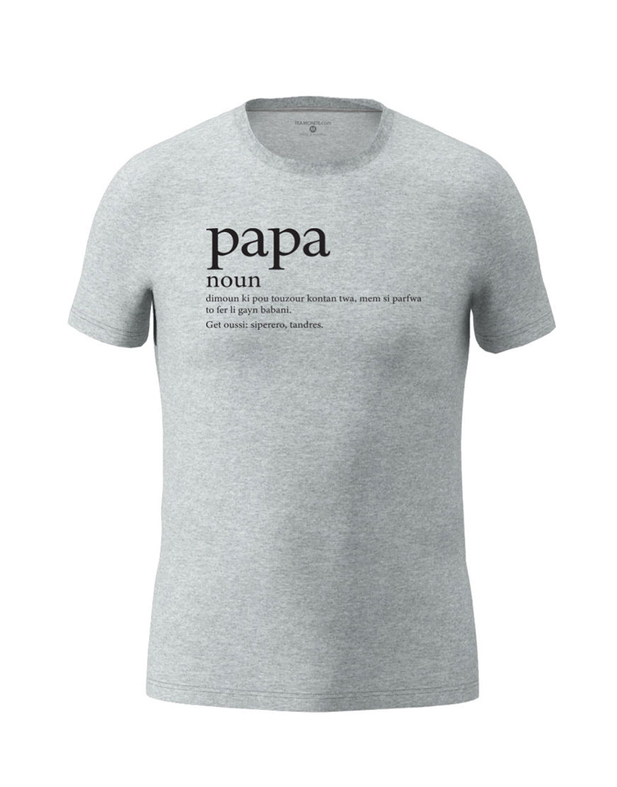 papa definition t shirt grey