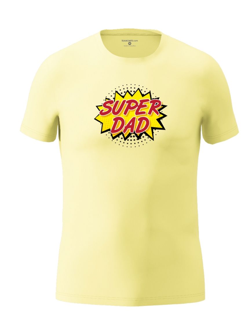 super dad t shirt light yellow