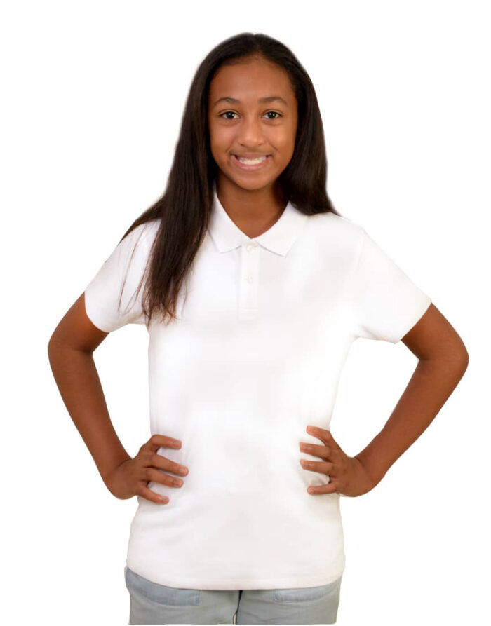 unisex kids polo white