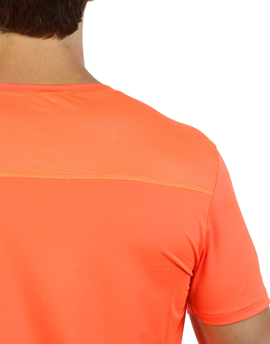 unisex performance t shirt orange close up