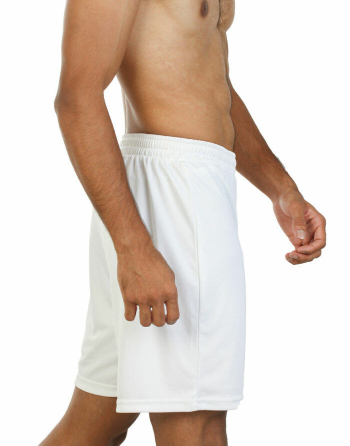 unisex sport shorts men white side