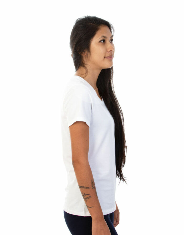 v neck women t shirt white right