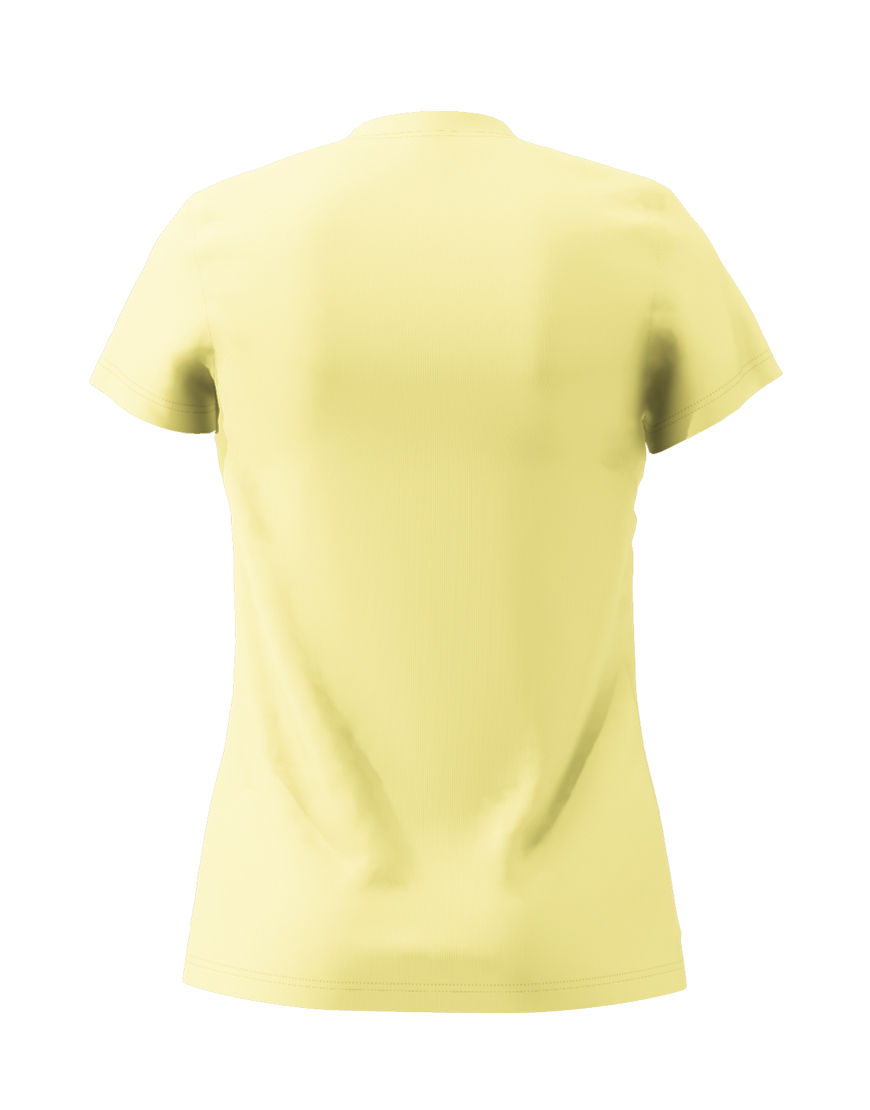womens cotton stretch t shirt 3d light yellow back