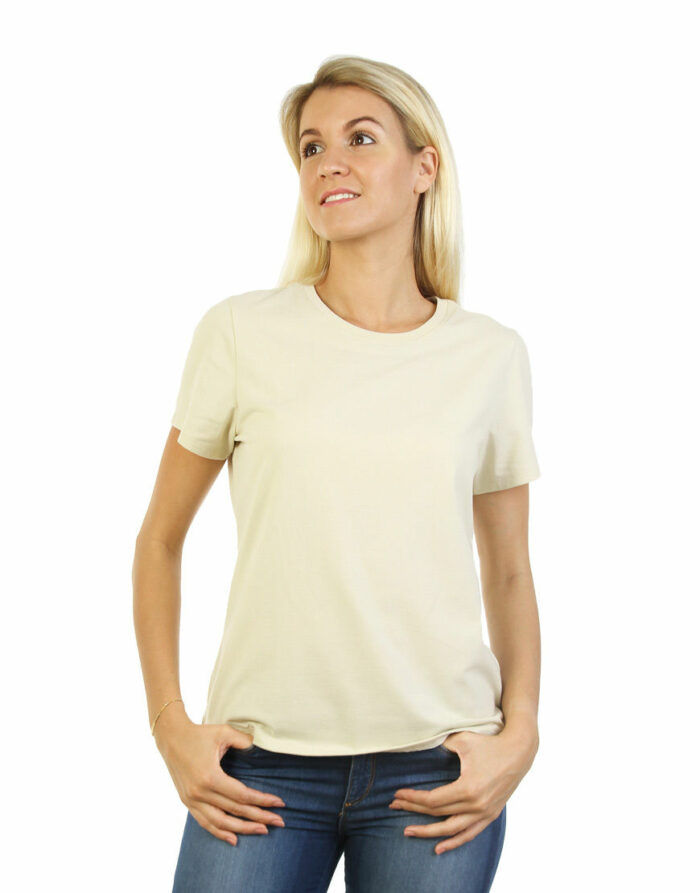 womens cotton stretch t shirt beige