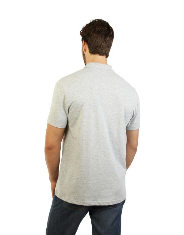 Unisex Grey Classic Polo Print - back