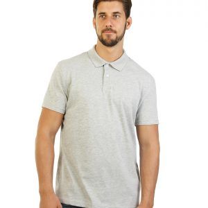 Unisex Grey Classic Polo Print - front