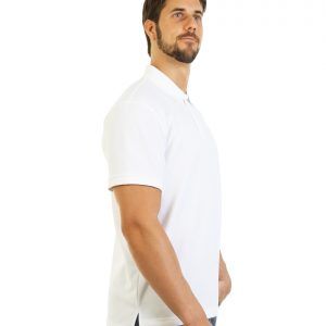 Men's long durability Modern Fit Polo Print White