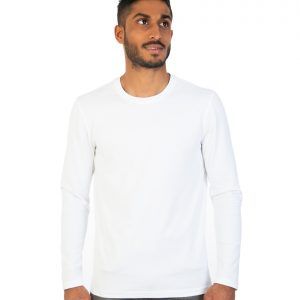 Men long white sleeve t-shirt front