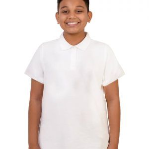 Boys custom white polo shirt