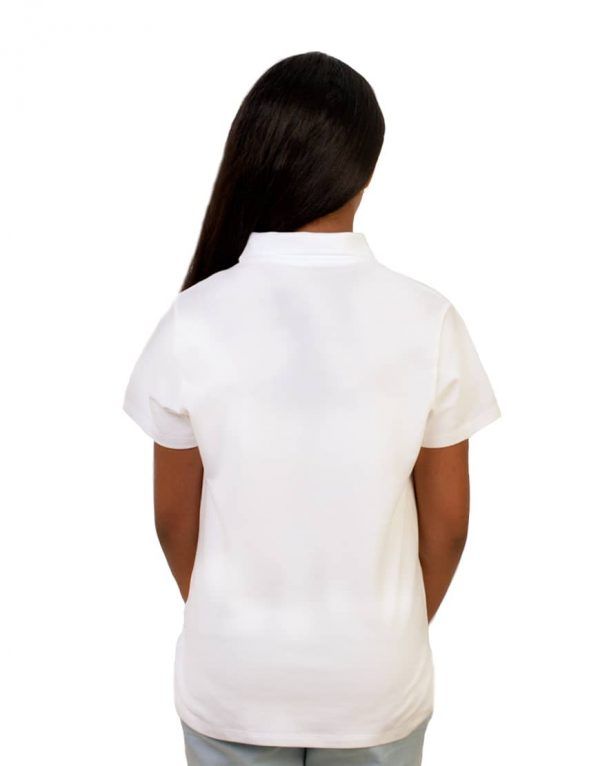 Tweens custom white polo shirt back