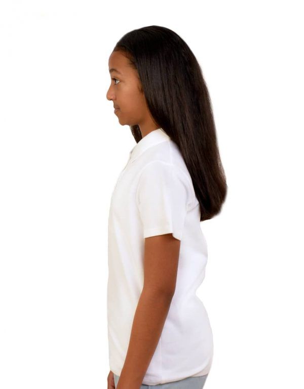 Tweens custom white polo shirt left side