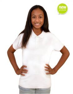 Girls custom white polo shirt