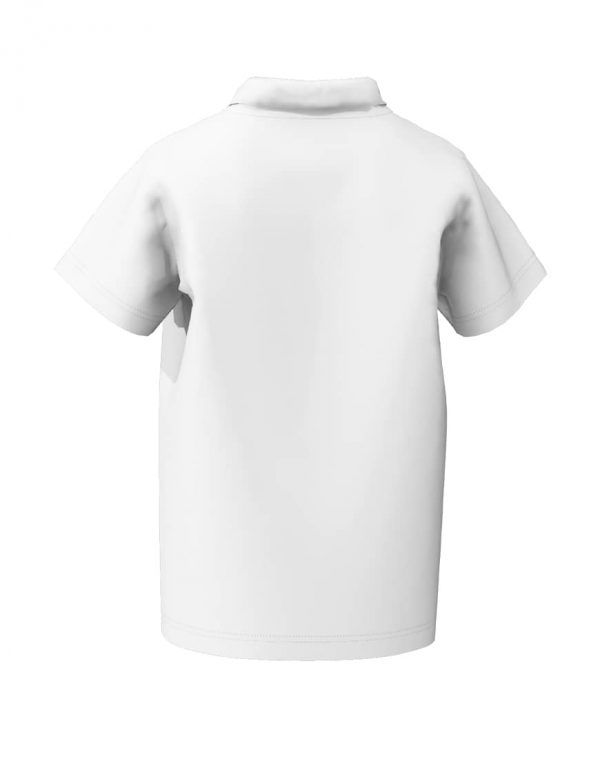 Tweens custom white polo shirt 3D back