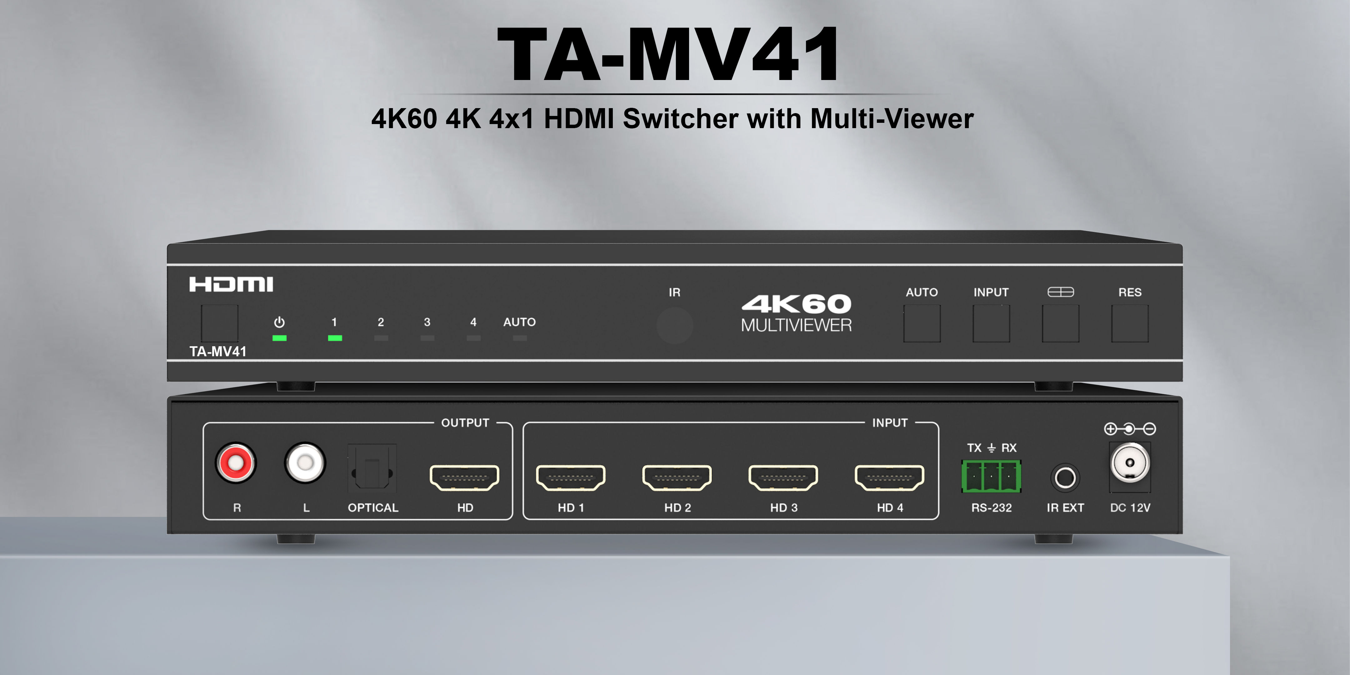TA-MV41-4K60 4x1 HDMI Switcher with Multi-Viewer