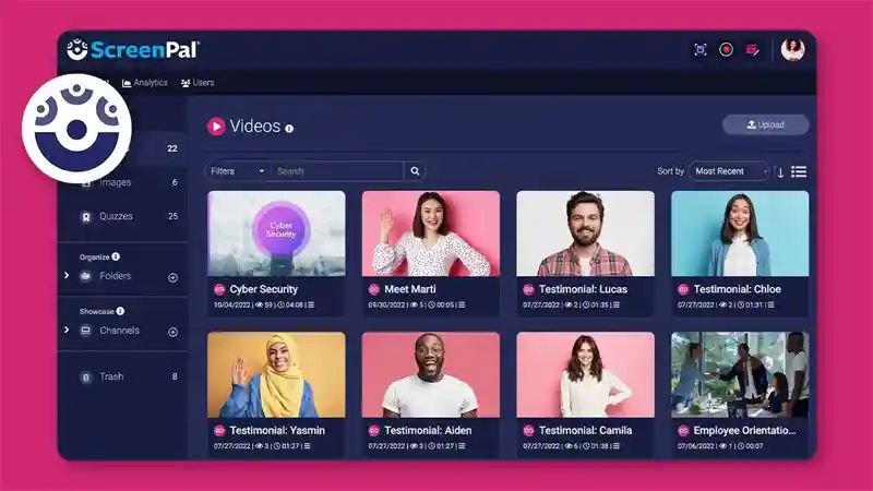 screenpal beginner screen recording dashboard interface