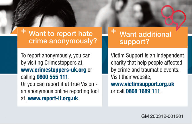 Report hate crime in Solihull – Solihull Central Masjid guide to emergency and anonymous reporting options, Crimestoppers, True Vision, and accessing emotional support via Victim Support UK.