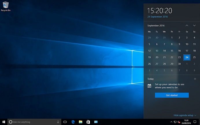 Windows 10 clock and date widget