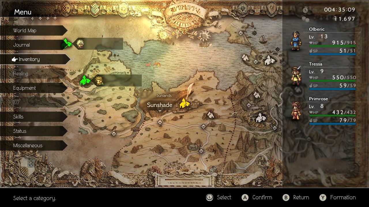 Octopath Traveler gameplay