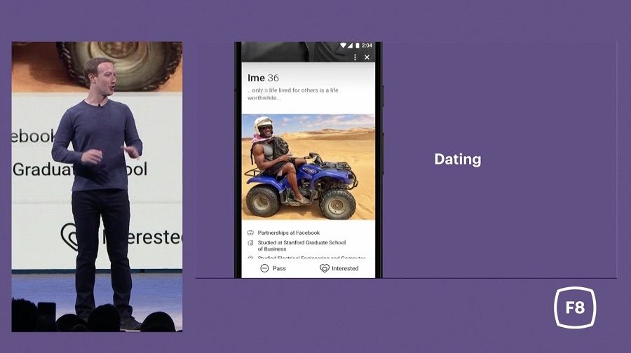 Facebook Dating profile showcase