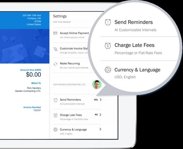 Freshbooks app dashboard