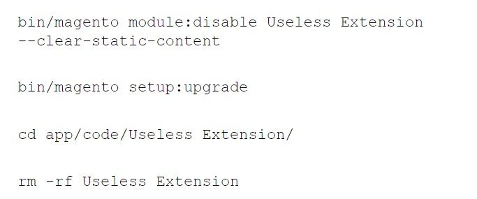 code to remove unused Magento extensions