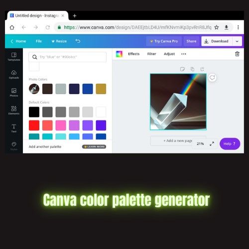 Canva colour palette generator