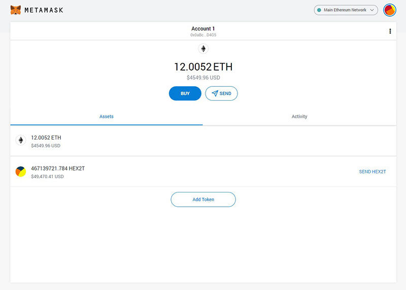 MetaMask wallet example