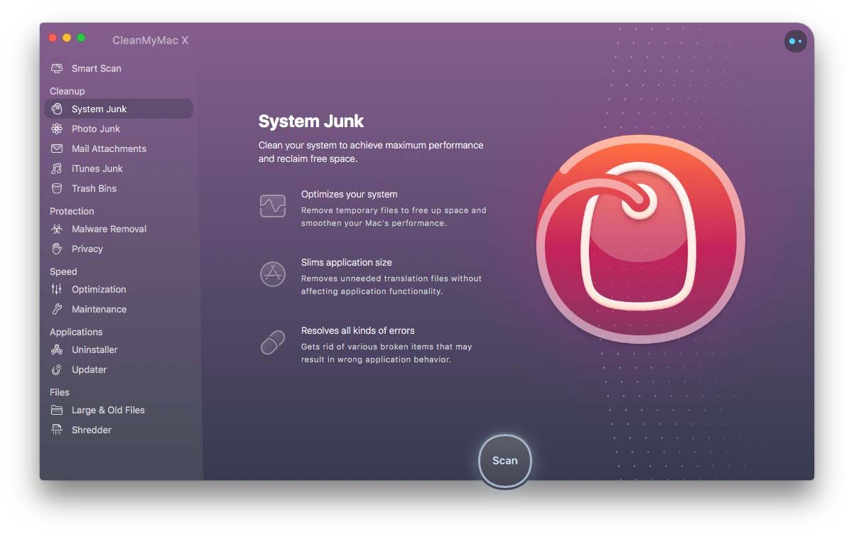 CleanMyMac X System Junk intro