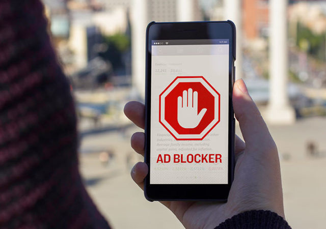 Ad blocker message on the screen