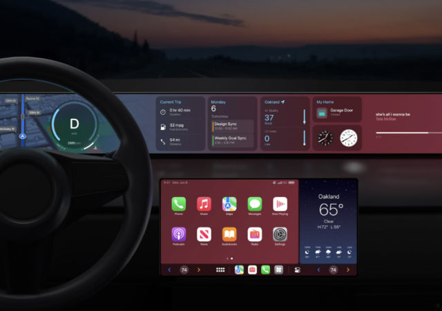 Apple’s next-generation CarPlay interface. Get this image on: https://www.apple.com/