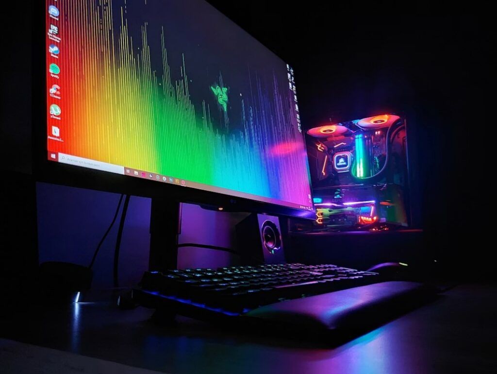 Windows gaming PC with RGB lighting