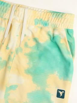 Boys Tie & Dye Printed Regular Fit Shorts with MATPIQ for Casual Wear, Sports, and Playtime in Shadow Lime - 6