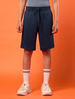 Boys Slim Fit Sports Shorts with TECHNO DRY in Navy Blue - 2