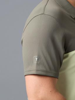 Men Colorblock Relaxed Fit Polo Sports T-shirt with TECHNOCOOL+ in Yellow - 5