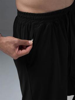 Men Solid Slim Fit Sports Shorts with DURACOOL in Black - 4