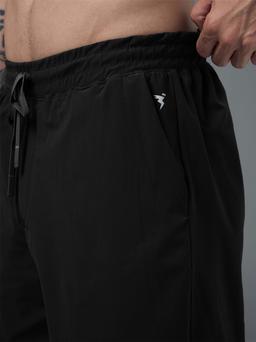 Men Solid Slim Fit Sports Shorts with DURACOOL in Black - 5