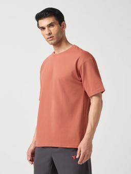 Men Solid  Oversized Crew Neck T-shirt with CLOUDFLEX in Chilli Flakes - 4