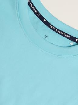 Men Solid  Oversized Crew Neck T-shirt with CLOUDFLEX in Sky Blue - 7
