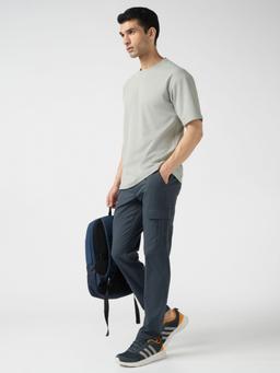 Men Solid  Oversized Crew Neck T-shirt with CLOUDFLEX in Ash - 6