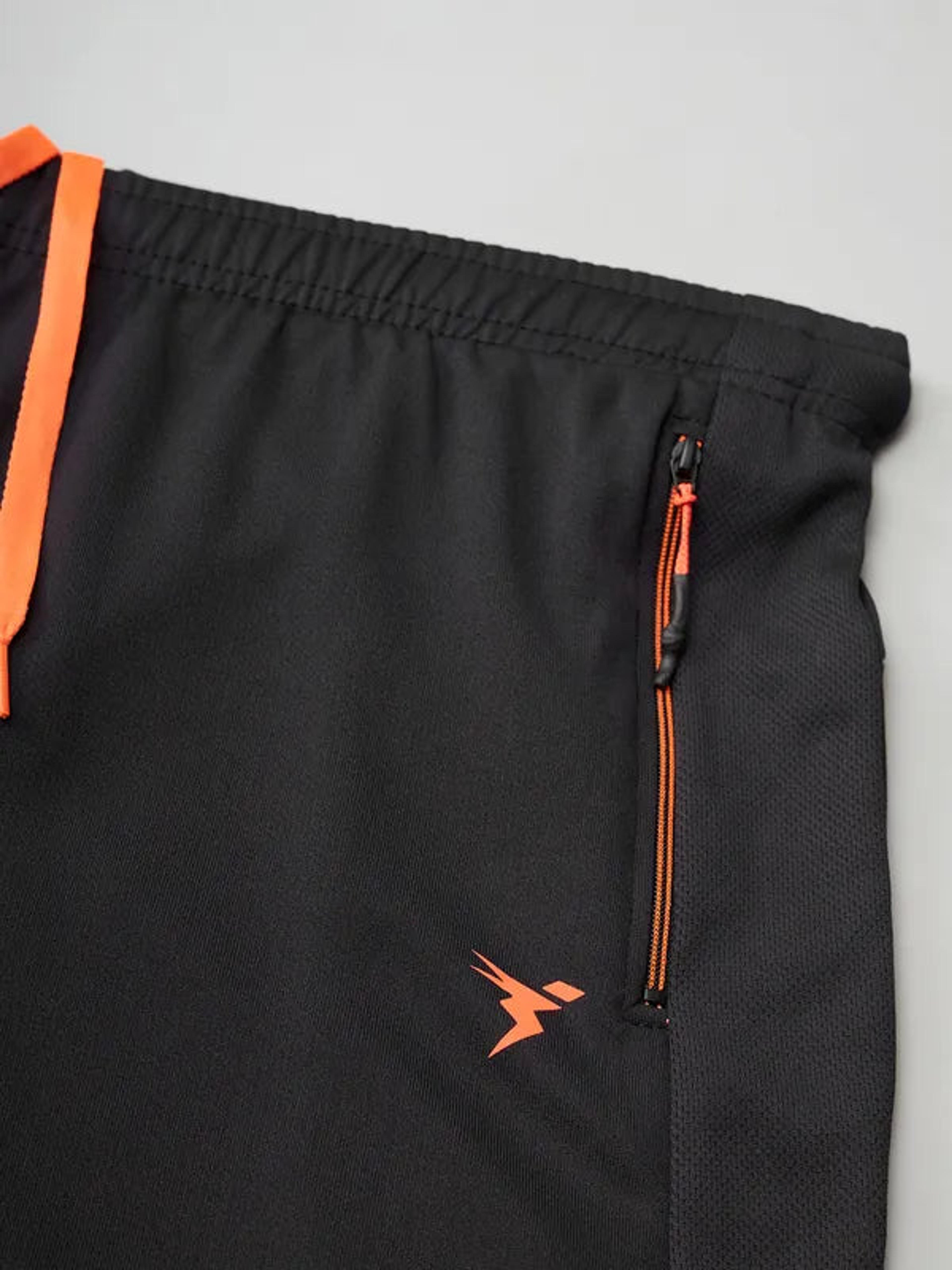 Men Solid Slim Fit Trackpants with TECHNO DRY in Black - 8